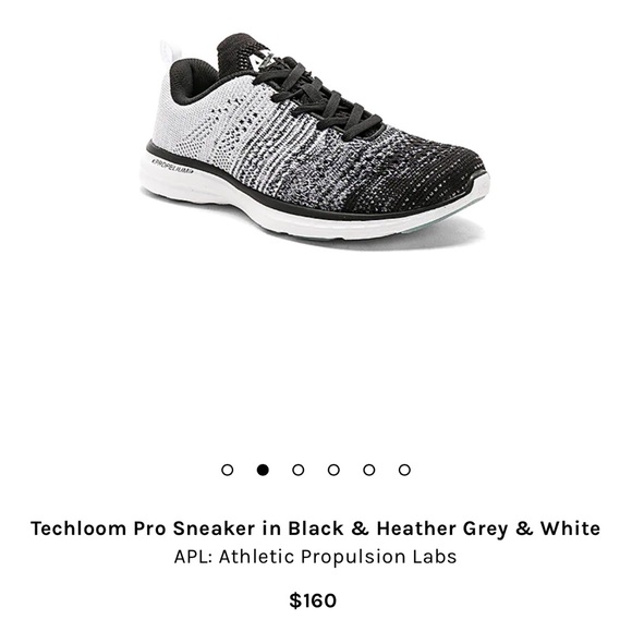APL Techloom Pro Sneaker in Black, Heather Grey & White | Women’s Size 8 - Picture 2 of 8